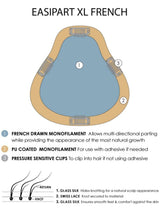 Constructed on a larger base than easiPart French XL 18”, this topper provides extra coverage and volume for the beginning stage of hair loss
