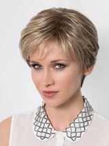 CLOSE Hair Topper by ELLEN WILLE in DARK SAND MIX | Light Brown Base with Lightest Ash Brown and Medium Honey Blonde Blend