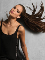 16" HUMAN HAIR PONY by Hairdo in R10 CHESTNUT | Rich Medium Brown with subtle Golden Brown Highlights Throughout