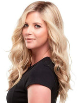 12FS8 TOP WAVE 18" by Jon Renau in SHADED PRALINE | Light Gold Brown, Light Natural Gold Blonde and Pale Natural Gold-Blonde Blend, Shaded with Medium Brown