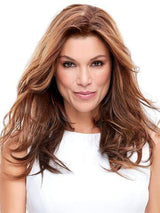 EASIPART HH 18" by easihair in 6F27 CARAMEL RIBBON | Dark Brown with Light Red-Gold Blonde Highlights and Tips