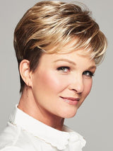 SONATA by RAQUEL WELCH in 12/22SS SHADED CAPPUCCINO | Light Golden Brown Evenly Blended with Cool Platinum Blonde Highlights and Dark Roots