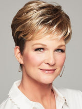 SONATA by RAQUEL WELCH in 12/22SS SHADED CAPPUCCINO | Light Golden Brown Evenly Blended with Cool Platinum Blonde Highlights and Dark Roots