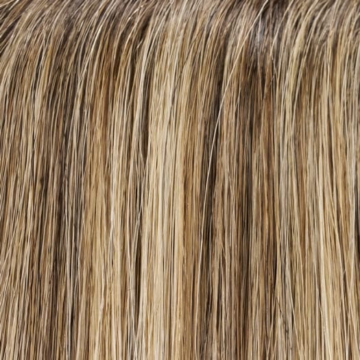 24BT18S8 SHADED MOCHA | Medium Natural Ash Blonde & Light Natural Gold Blonde Blend with Light Natural Gold Blonde tips, Shaded with Medium Brown