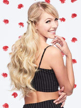 20" INVISIBLE SYNTHETIC HAIR EXTENSION by Hairdo in R14/88H Golden Wheat | Medium Blonde Streaked with Pale Gold Highlights