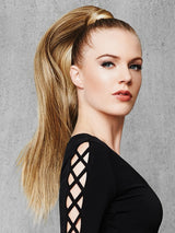 This 25” wrap around ponytail makes a major fashion statement.