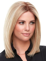 TOP SMART 12" HH TOPPER by JON RENAU in 12FS8 | Light Gold Brown, Light Natural Gold Blonde and Pale Natural Gold-Blonde Blend, Shaded with Medium Brown