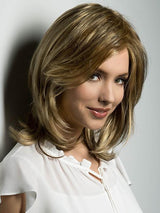 MONO WIGLET 413-MP by ESTETICA in R12/26CH | Light Brown with Chunky Golden Blonde Highlights
