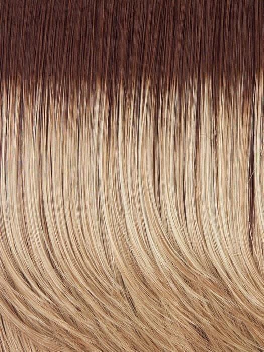SS14/88 GOLDEN WHEAT ROOTED | Medium Blonde streaked with Pale Gold Blonde highlights and Medium Brown roots