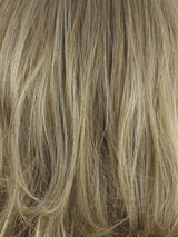 SUGAR CANE R | Platinum Blonde and Strawberry Blonde Evenly Blended Base with Light Auburn Highlights with Dark Roots
