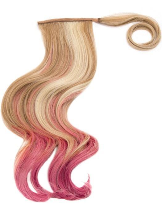 23" COLOR SPLASH PONY by Hairdo in R14/88H/PINK | Dark Blonde Evenly Blended with Pale Blonde Highlights with Pink Tips