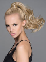 Create a thick, natural ponytail with a little bit of curl!