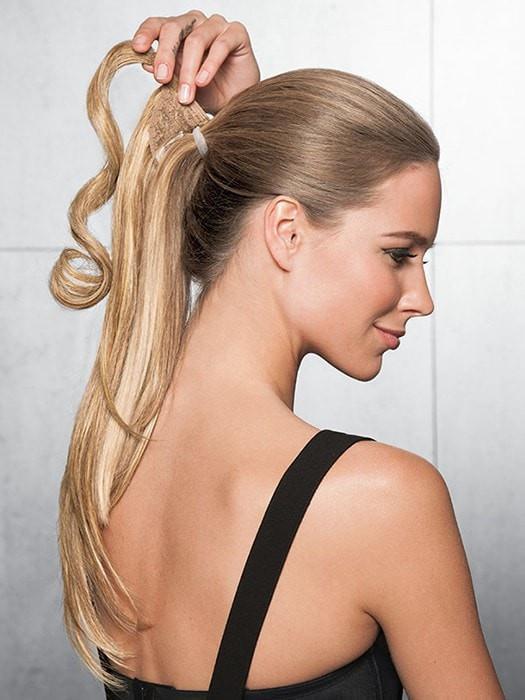 Conceal your own hair, simply wrap the strip of hair around & fastens with Velcro