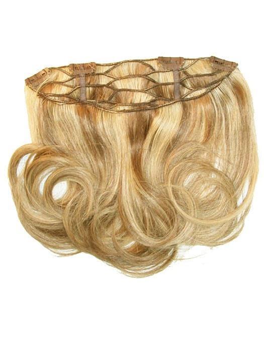 10"  EASIVOLUME HUMAN HAIR CLIP IN VOLUMIZER (1pc) in 12F PECAN PRALINE | Light Gold Brown/Honey Blonde and Platinum Blonde blend