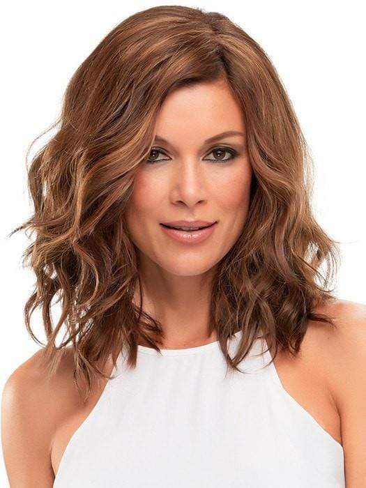 TOP WAVE 12" by Jon Renau in 6F27 CARAMEL RIBBON | Dark Brown with Light Red-Gold Blonde Highlights and Tips