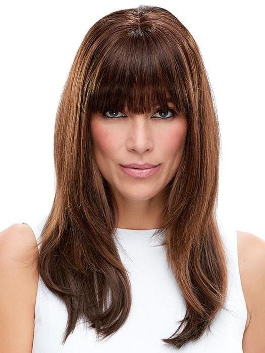 6RN DARK BROWN | Human Hair Renau Natural (The fringe is customized to reflect blunt bangs as an option)